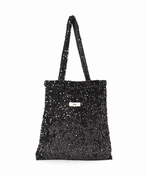 Uhr ウーア Spangle Tote Bag スパンコール　トートバッグ　黒 Uhr トートバッグ Uhr/ウーア 別注Spangle Velour Tote