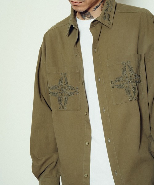 Subciety シャツ Embroidery shirt メンズ レディース : ZOZOTOWN