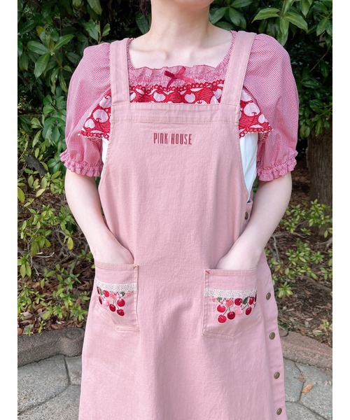 PINK HOUSE（ピンクハウス） tシャツ 半袖 チェリーレース使い