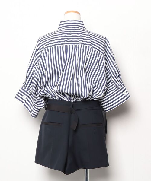 sacai 「Sacai」 ストライプ柄ドッキングワンピース 1 ブルー