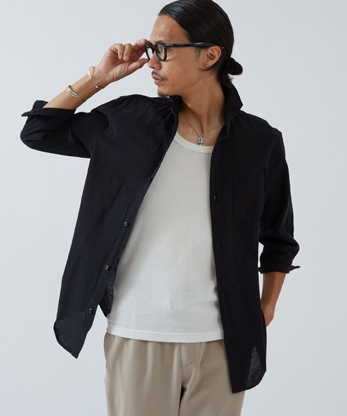 improves（インプローブス） 七分袖 シャツ 入学式 コットンリネン