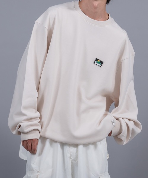 「Perushu」 長袖Tシャツ MEDIUM ライトベージュ メンズ