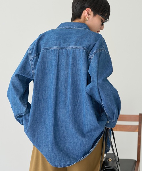 ブラウス シャツ ダブルポケットデニムシャツ レディース Wポケットデニムショートシャツ（シャツ/ブラウス）｜AMERICAN