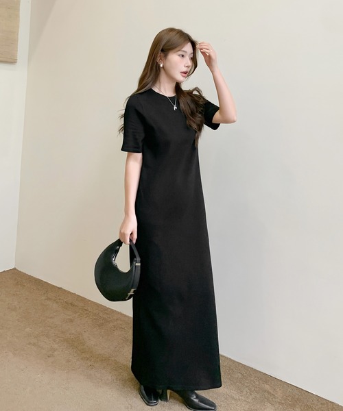 by LEGNA」 半袖ワンピース - ブラック レディース : ZOZOTOWN Yahoo