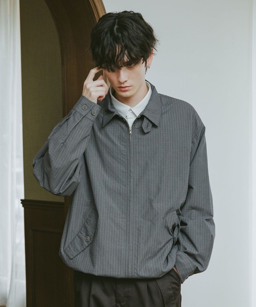 ジャケット・アウター ELCHELE / DADDY CHECK ZIP UP SHIRT RAGEBLUE（レイジブルー） シャツ CHECK ZIP UP SHIRT JACKET