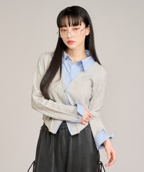 1247 美品 アプレジュールミニョン カーディガン フリル 黒 羽織 apres jour mignon（アプレジュールミニョン） カーディガン ダブル襟