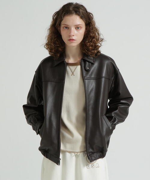 ブルゾン アウター 「直営店限定」GOAT VEGE SWING TOP/LEATHER JACKET レディースの画像