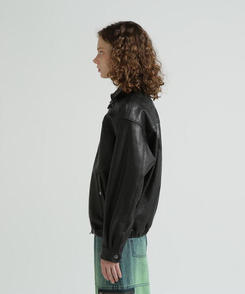 ブルゾン アウター 「直営店限定」GOAT VEGE SWING TOP/LEATHER JACKET レディースの画像