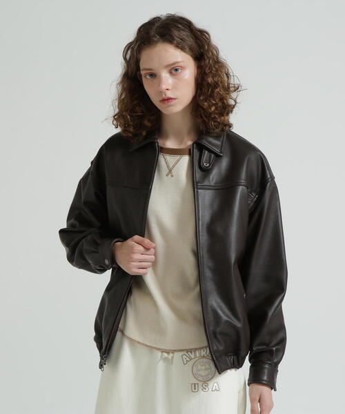 ブルゾン アウター 「直営店限定」GOAT VEGE SWING TOP/LEATHER JACKET レディースの画像