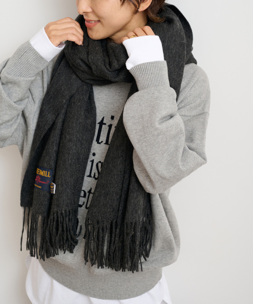 TWEEDMILL ツイードミル ストール チャコールグレー TWEED MILL