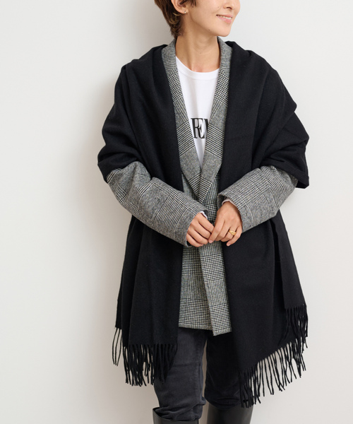 TWEED MILL（ツイードミル） ストール FREE チャコールグレー
