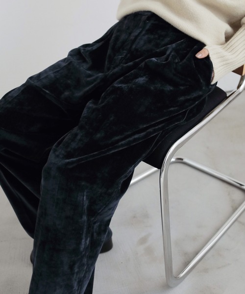 anuke（アンヌーク） パンツ Velvet Wide Pants レディース : ZOZOTOWN