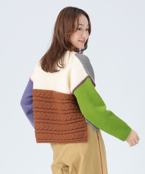 BEAMS HEART（ビームス ハート） ニット セーター 配色 パッチワーク