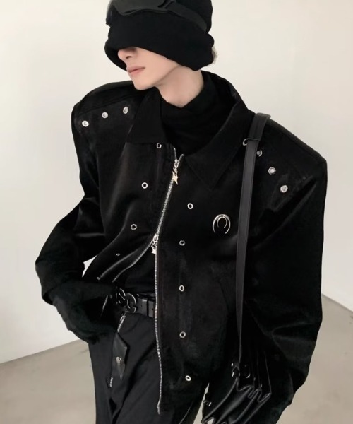 lilful ブルゾン アウター 「25年秋冬新作」グリッターチャームダブル