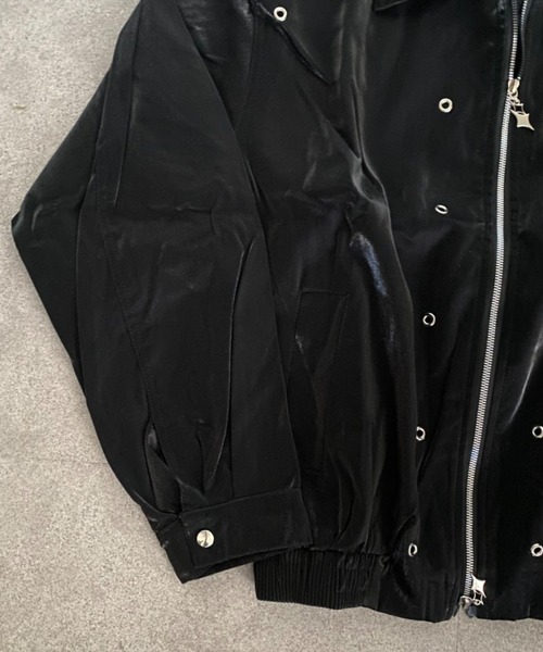 lilful ブルゾン アウター グリッターチャームダブルジップシャイニー