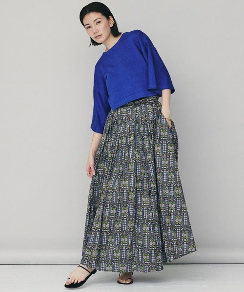 「Curensology」 7分袖ニット FREE ブルー レディース_画像5