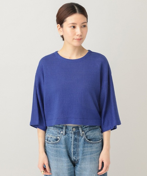 「Curensology」 7分袖ニット FREE ブルー レディース_画像7