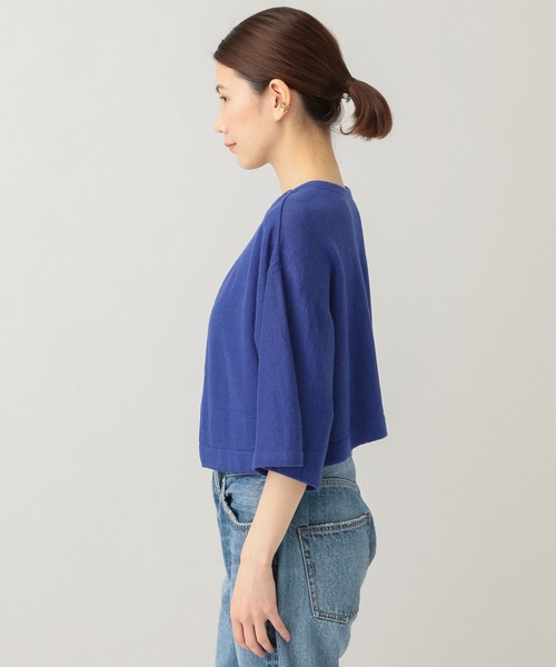 「Curensology」 7分袖ニット FREE ブルー レディース_画像8