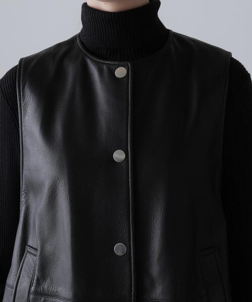 ADORE（アドーア） ジャケット ノーカラージャケット ゴートレザー