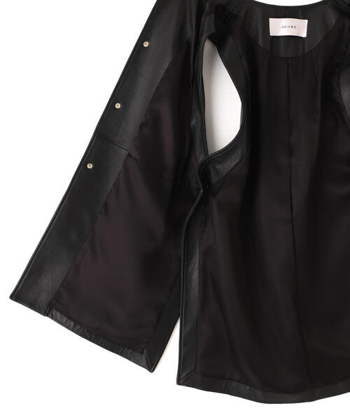 ADORE（アドーア） ジャケット ノーカラージャケット ゴートレザー