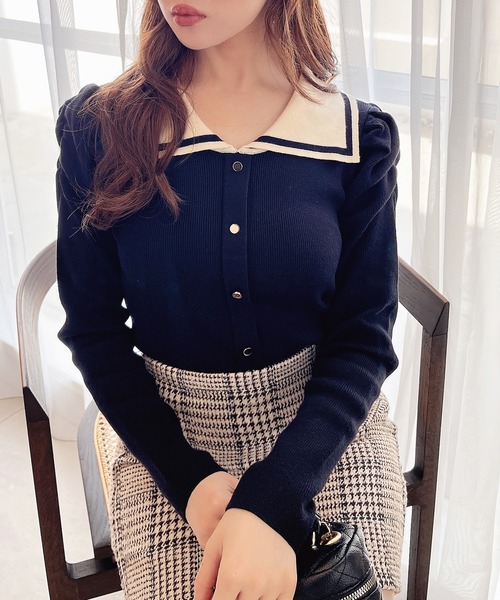 MIIA（ミーア） 長袖ニット FREE ブラック レディース : ZOZOTOWN