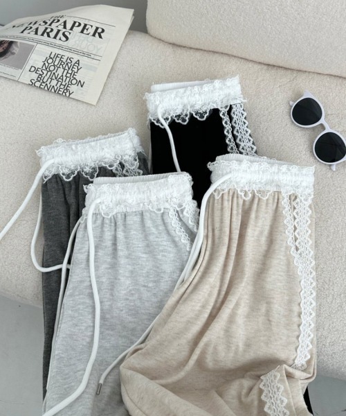 「Riff」 イージーパンツ S ライトグレー レディース_画像5