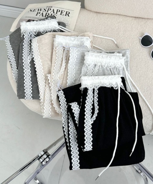 「Riff」 イージーパンツ S ライトグレー レディース_画像6