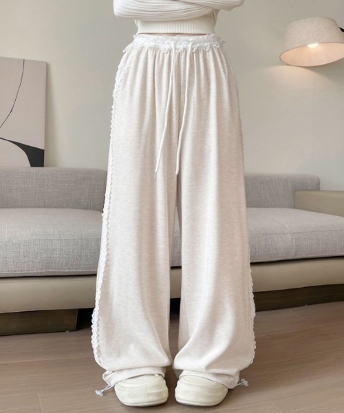 「Riff」 イージーパンツ S ライトグレー レディース_画像7