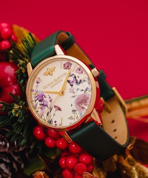 OLIVIA.BURTON腕時計 Classic 32mm Dimension T-Bar Gold & Black Leather Strap Watch