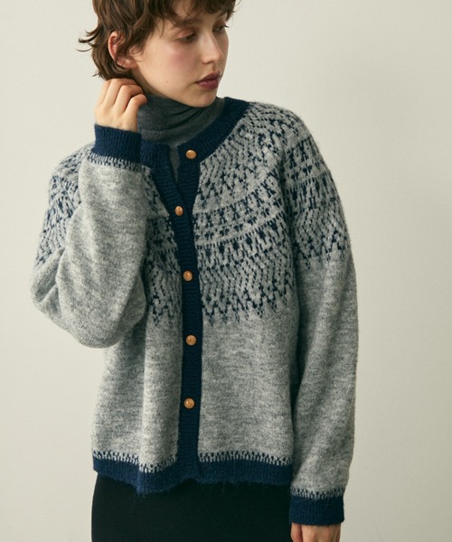 full/fill. カーディガン bicolor nordic knit cardigan / バイカラー