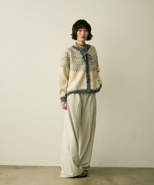 full/fill. カーディガン bicolor nordic knit cardigan / バイカラー