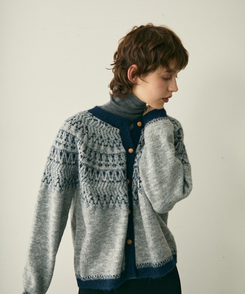 full/fill. カーディガン bicolor nordic knit cardigan / バイカラー