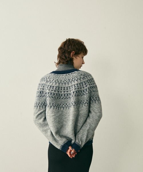 full/fill. カーディガン bicolor nordic knit cardigan / バイカラー