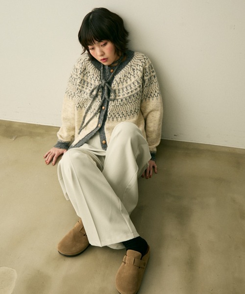 full/fill. カーディガン bicolor nordic knit cardigan / バイカラー