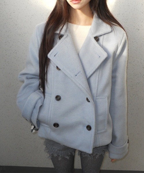 gossip!ロサンゼルス ピーコート pコート ダブルブレスト ショート丈