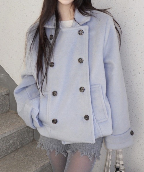 gossip!ロサンゼルス ピーコート pコート ダブルブレスト ショート丈