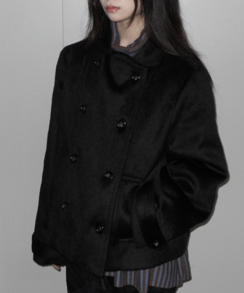 agnesb ダブルプレスト ショートピーコートジャケット ピーコート ｜agnès b. FEMME（ファム）｜アニエスベー公式オンライン