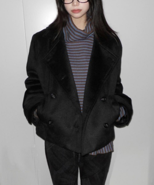 gossip!ロサンゼルス ピーコート pコート ダブルブレスト ショート丈