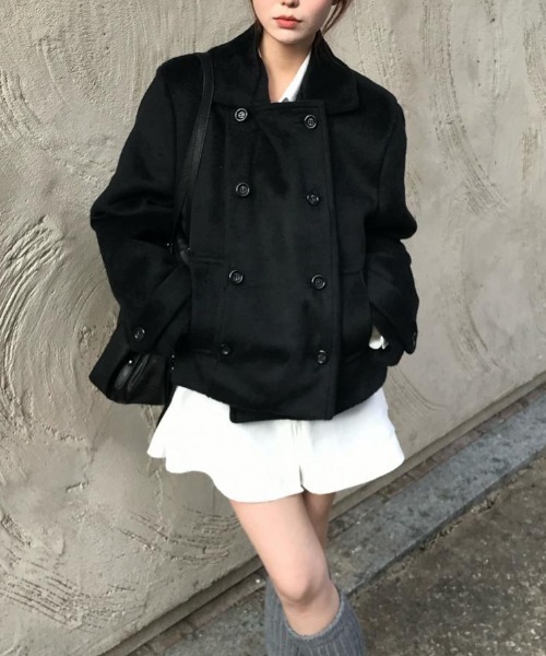 gossip!ロサンゼルス ピーコート pコート ダブルブレスト ショート丈