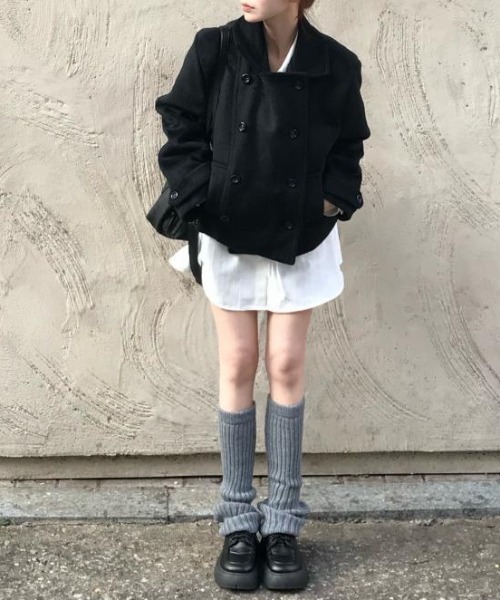 gossip!ロサンゼルス ピーコート pコート ダブルブレスト ショート丈