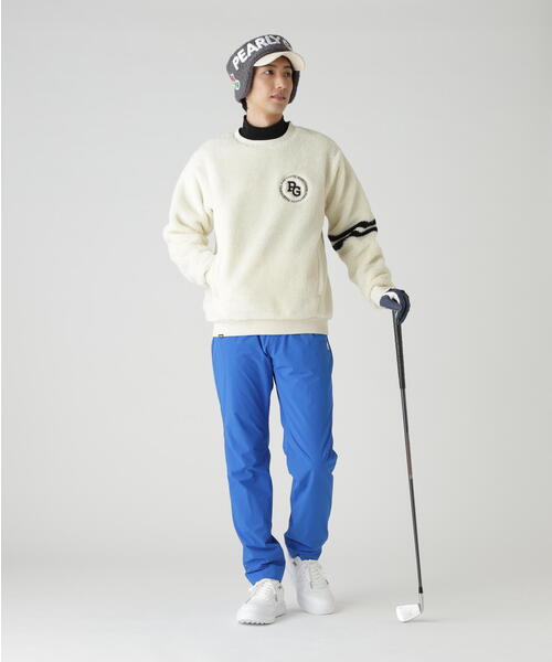 パーリーゲイツ　ハイパイルボア　クールネック　スウェット　サイズ5　ネイビー パーリーゲイツ ハイパイルボア クールネック スウェット サイズ5