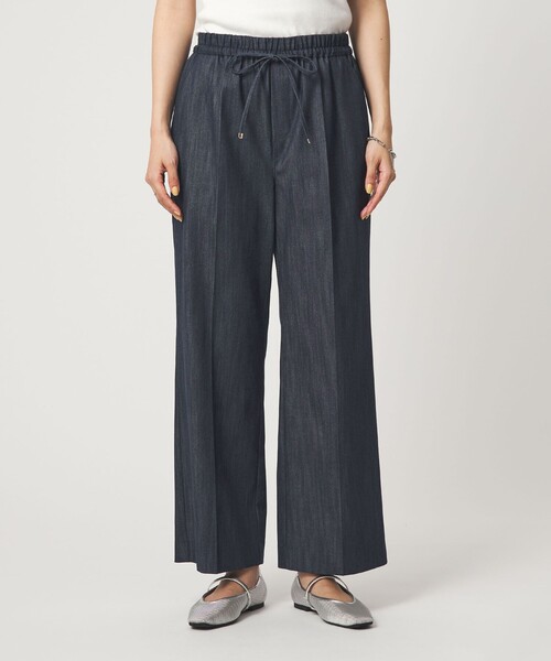 ワイドパンツ ジーンズ デニム デニムパンツ 「size SHORT/TALLあり」ニーハイフレアパンツ デニム 2 ストレッチ レディースの画像