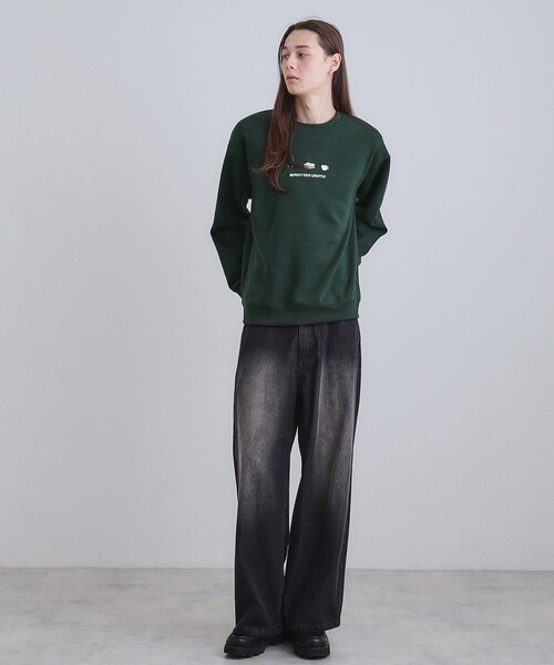【超人気】GOLF刺繍スウェット 深緑×ネイビー ARCHITECT Lサイズ tk.TAKEO KIKUCHI（ティーケータケオキクチ） トレーナー スウェット