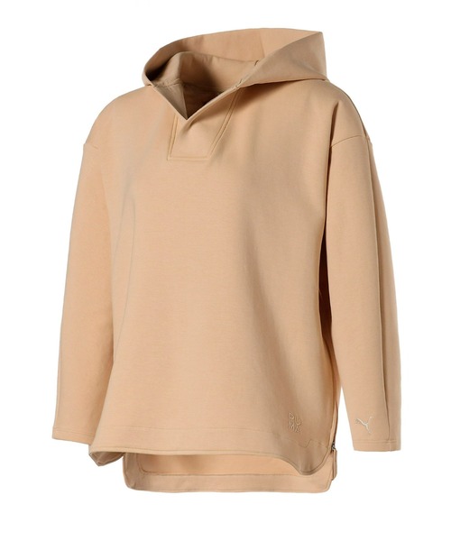 「PUMA」 プルオーバーパーカー MEDIUM ベージュ レディース_画像3