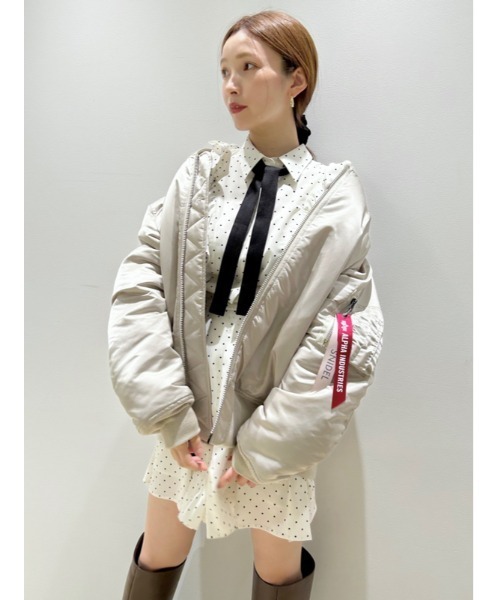 「Alpha Industries」 ブルゾン「snidelコラボ」 0 ブラウン レディース_画像3