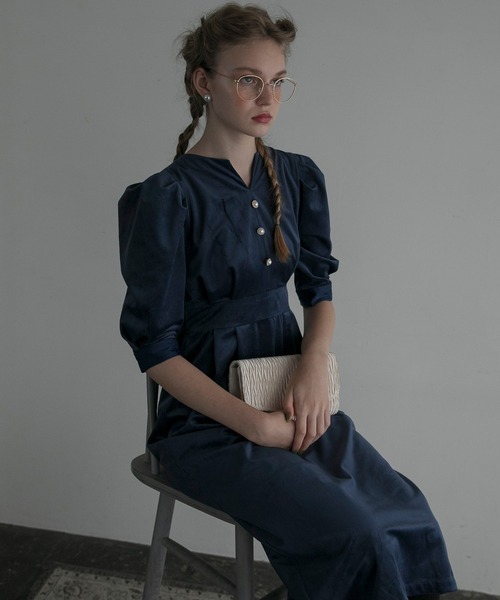 BONLECILL noir 半袖ワンピース FREE ネイビー レディース : ZOZOTOWN