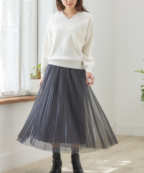 「Honeys」 「GLACIER」長袖ニット L アイボリー レディース_画像3