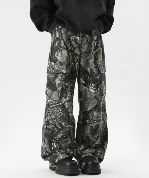 mushwear（マッシュウェア） カーゴパンツ リアルツリー柄ワイドカーゴ