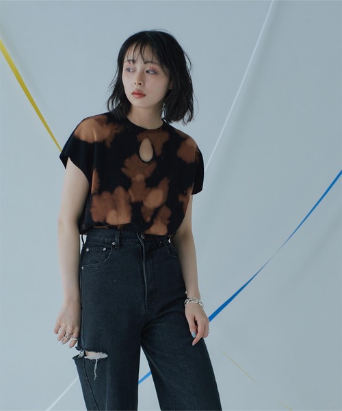 「miette」 半袖ニット FREE ブラック レディース_画像8