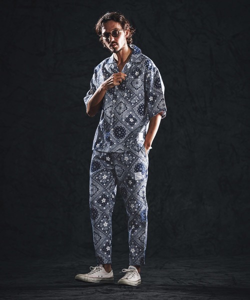 wjk reluxe シャツ 半袖 mhs2487-bandana open collar SS shirts